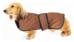 Geyecete warm thermal quilted dachshund coat front strap for secure winter fit