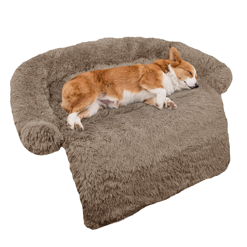 GGIB Calming Dog Bed curved-design close-up showing head and neck support.