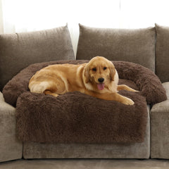 GGIB Calming Dog Bed with curved design cradles pets for restful lounging.