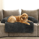 GGIB Calming Dog Bed dark grey overall view highlighting plush comfort