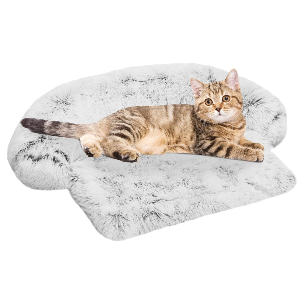 GGIB Calming Dog Bed fluffy plush close-up showing ultra-soft material for cozy naps and warmth.