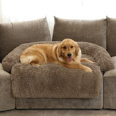 GGIB Calming Dog Bed full view camel for cozy comfort and furniture protection