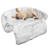 GGIB Calming Dog Bed plush fabric closeup shows cozy texture for relaxing naps