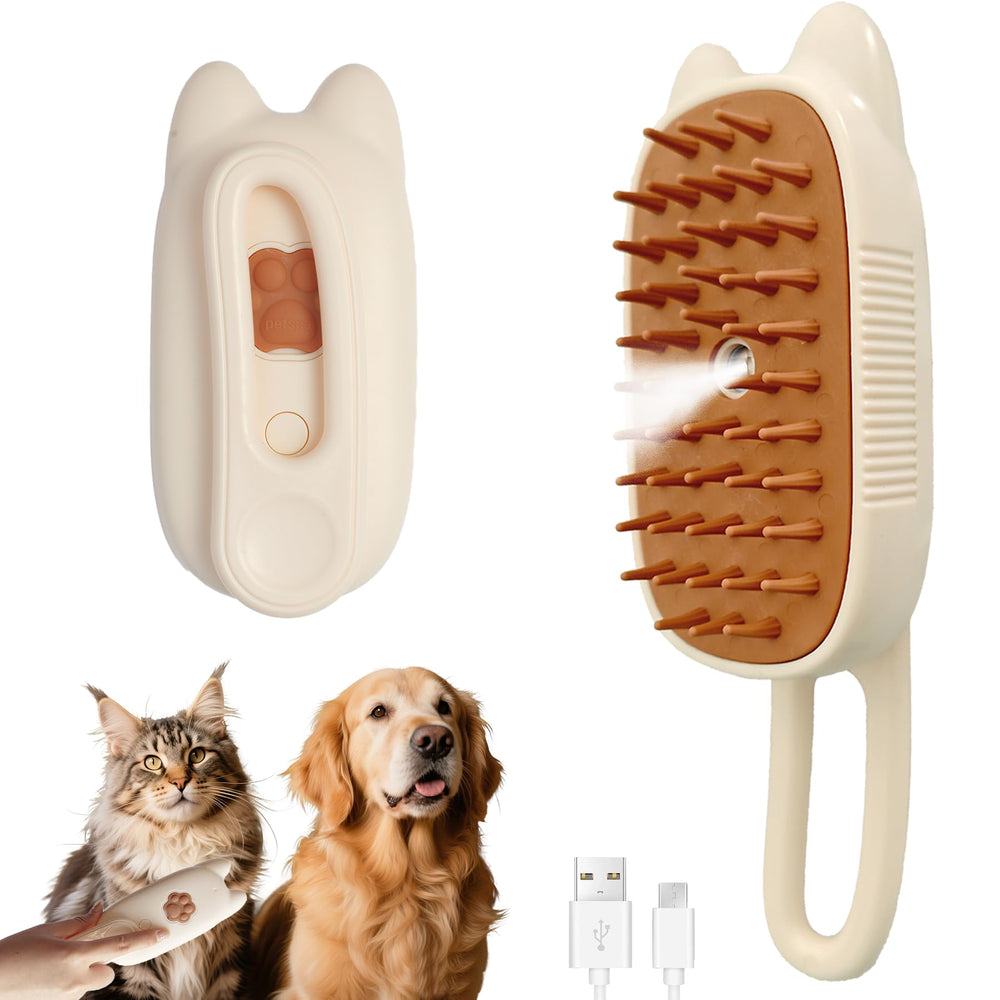 Ghyut 4-in-1 cat steam brush for gentle hair removal and cleaning.