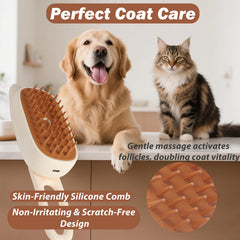 Ghyut cat steam brush hair removal in action for a smoother coat.