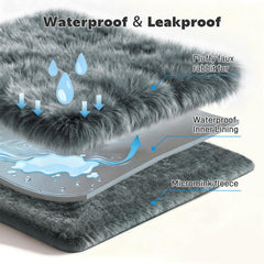 Giaousin dog blanket with faux rabbit fur side for pet comfort