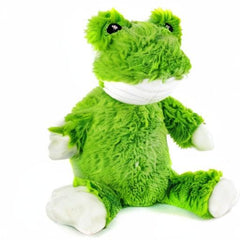 Giftable World Metropawlin frog fur texture closeup highlights durable, hypoallergenic fabric for cuddles and chew-safe fun.