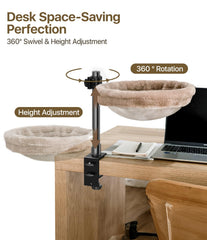 Giisorde Cat Desk Bed side view—compact perch that saves desk space