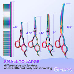 Gimars 6-in-1 dog grooming scissors set case demonstrates organized toolkit for efficient sessions.