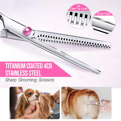 Gimars dog grooming scissors kit curved blade for smooth shaping and comfortable handling.