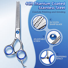 Gimars professional 5in1 grooming scissors curved closeup—maneuverable shaping around contours.