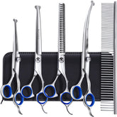 Gimars titanium-coated 6in-1 scissors blade close-up for smooth, precise grooming