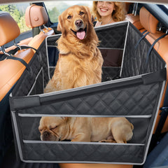 Gimars Upgrade dog car seat with honeycomb bottom expands backseat space for large dogs