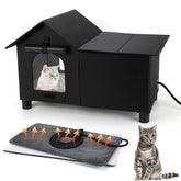 GINDOOR extra-large heated cat house exterior view shows weatherproof shelter.