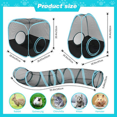 GINDOOR rabbit tunnel assembly shows easy access routes for pets