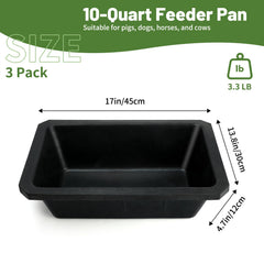 GINDOOR rubber feeder pan 10qt front view emphasizes stability for feeding.