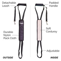 GingerLead sling-harness leash-attachment demonstrates integrated leash for control