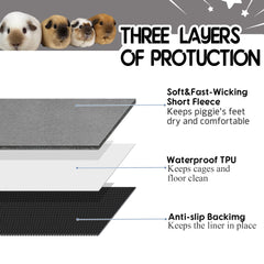 GINIDEAR fleece bedding soft absorbent keeps guinea pigs comfortable and dry between chores