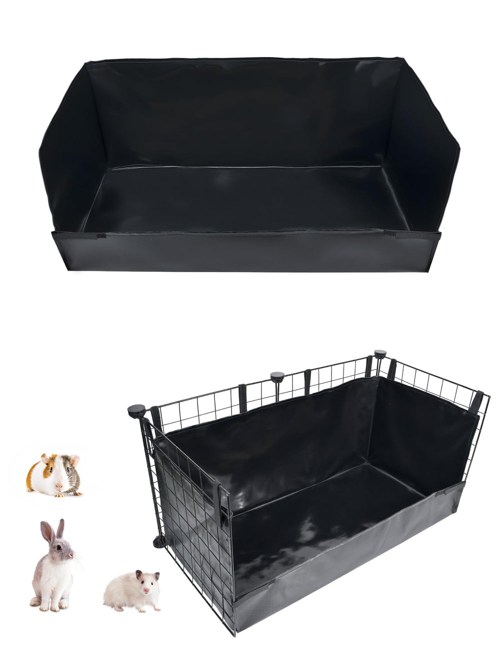 GINIDEAR Guinea Pig Cage Liner front view shows 28x13 size for clean setup.