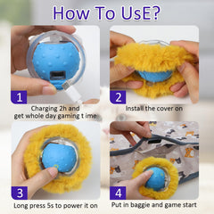 Giociv interactive cat toy ball is motion-activated for responsive play