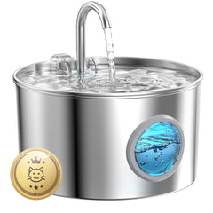 GIOTOHUN cat fountain 74oz side view shows large capacity for extended hydration