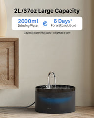 GIOTOHUN cat water fountain 2L black triple-filtration for cleaner-tasting water.
