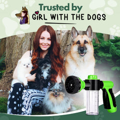 Girl With The Dogs garden hose nozzle with adjustable settings for precise pours