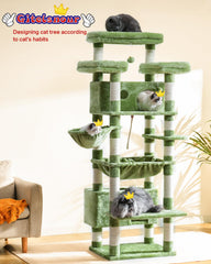 Gitelsnour cat tree 74in three big platforms offer spacious lounging spaces.