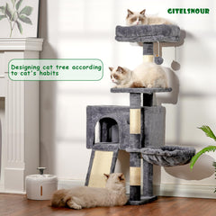 Gitelsnour Cat Tree 41.3 cozy cat house for resting snuggly