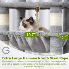 Gitelsnour cat-tree basket hammock offers safe, comfy naps.
