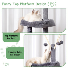 Gitelsnour cat tree condo offers cozy hideaway for calm lounging.