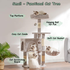 Gitelsnour cat tree cozy cat house for secure naps.