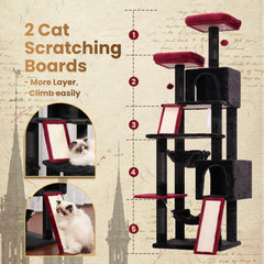 Gitelsnour cat tree with large base for stability during energetic climbs.