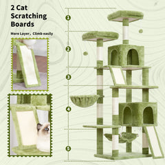 Gitelsnour cat tree plush cat caves provide cozy hiding spots.