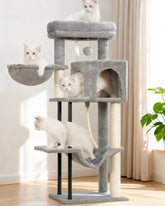 Gitelsnour cat tree top platform provides a roomy perch for small cats.