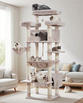 Gitelsnour cat tree top platforms provide tall perches for observation and lounging.