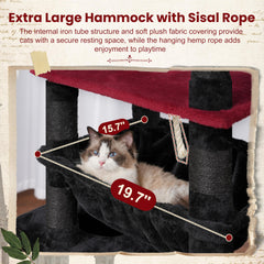 Gitelsnour Gothic Cat Tree baskets and hammocks cradle kittens in cozy comfort.