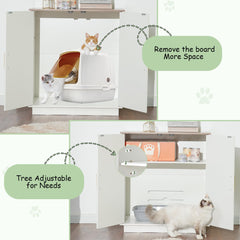 Gitelsnour Litter Box Enclosure hidden storage shelf stores litter supplies for easy access
