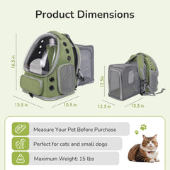 GixDix cat backpack bubble window provides a clear view to reduce stress during outings.