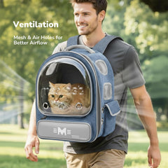 GixDix Cat Bubble Backpack Carrier clear shell offers visibility and safe transport.