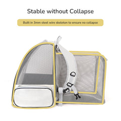 GixDix expandable cat backpack mesh windows on top provide cool airflow.