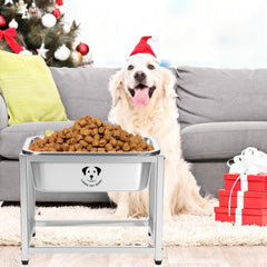 GIXSEGIE 10-23 inch raised dog bowl shows tall design for better posture.