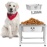 GIXSEGIE elevated dog water bowl stand keeps bowls at a comfortable height for easy feeding.