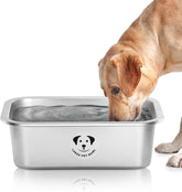 GIXSEGIE stainless steel dog bowl large capacity for big breeds, ideal for long feeding sessions.