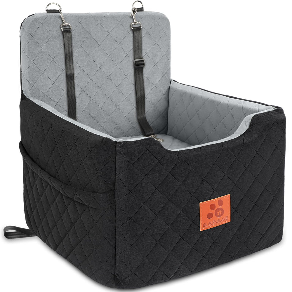GL GLENSLAVE dog car seat elevates view for small dogs during car trips.