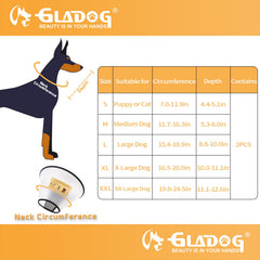 GLADOG cone collar transparent design allows dog to eat and drink normally.