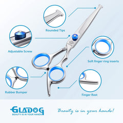 GLADOG curved scissors shaping contours with smooth snag free trimming