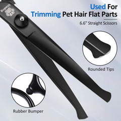GLADOG professional 6.5-inch straight shears for clean borders on fur.