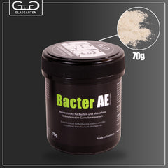 GlasGarten Bacter AE dosage spoon visual demonstrates precise aquarium additions for consistent dosing.