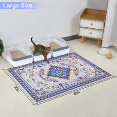 Glittme cat litter mat 40x30 inch coverage catches litter and protects floors.